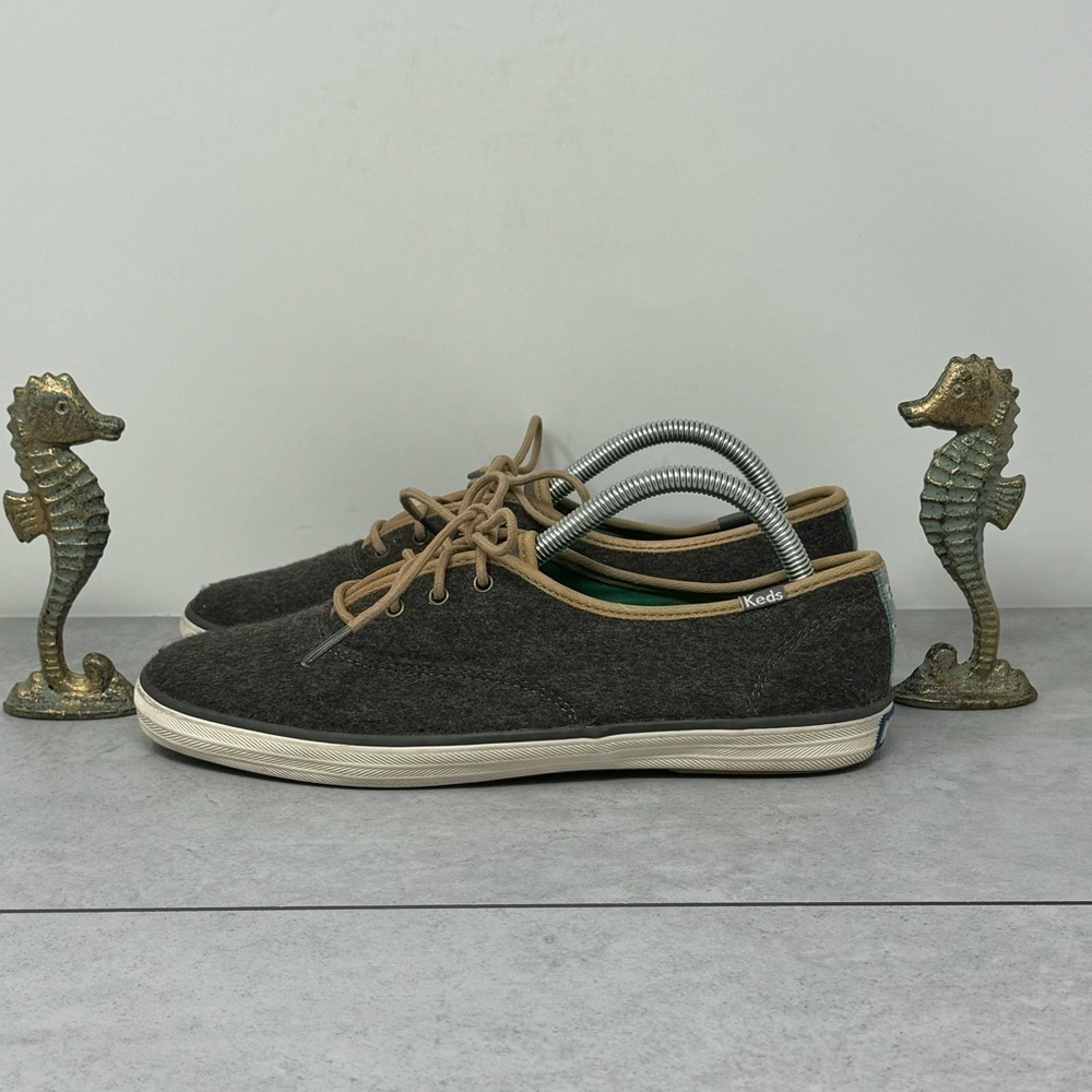 Keds Wool Blend Shoes Womens Size 10 Gray Casual Lace Up Flat Sneakers WF51896M